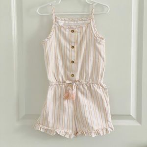 White/Gold Spaghetti Strap Romper for girls